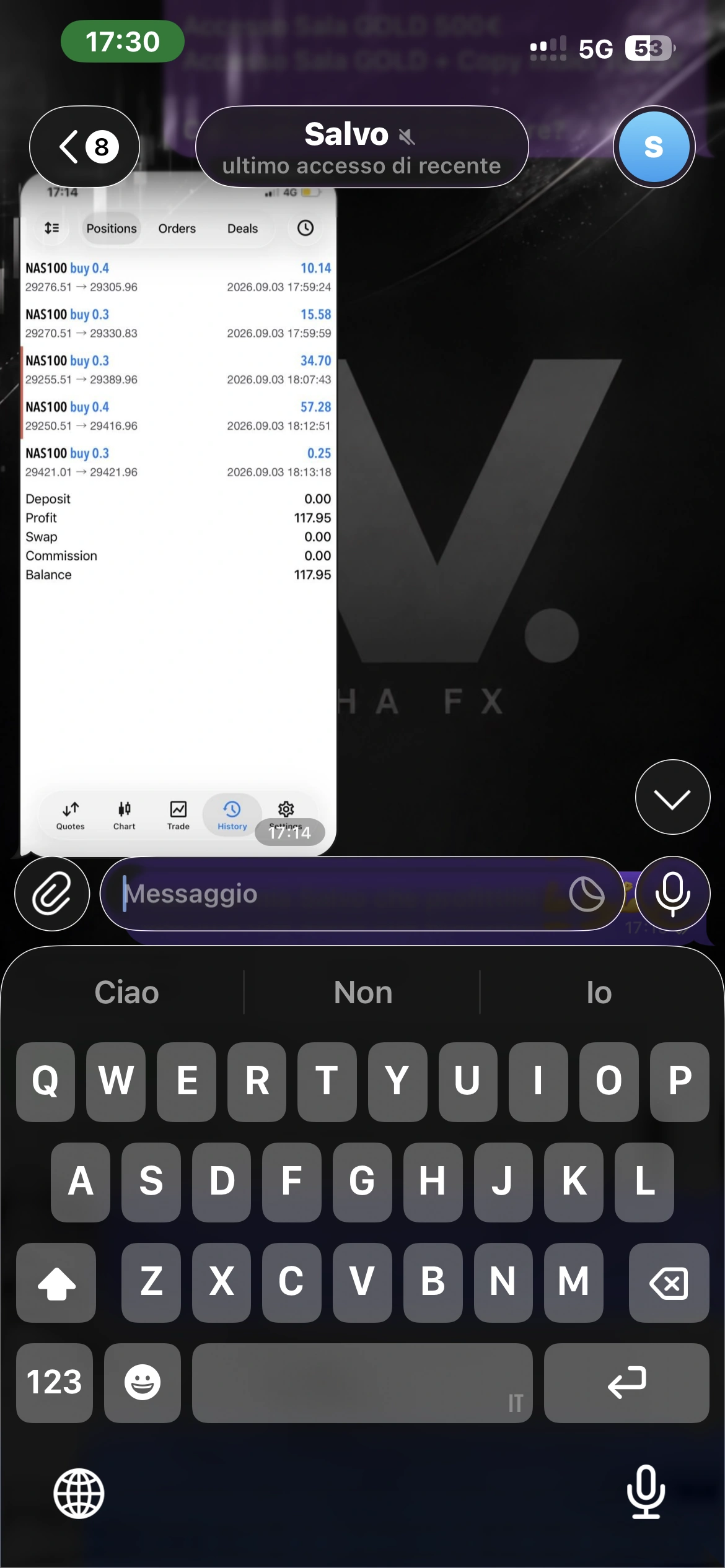 Testimonianza AlphaFX, schermata 3 di 12