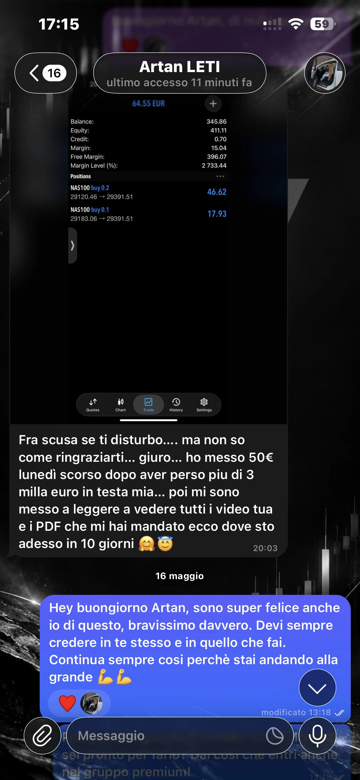 Testimonianza AlphaFX, schermata 4 di 12
