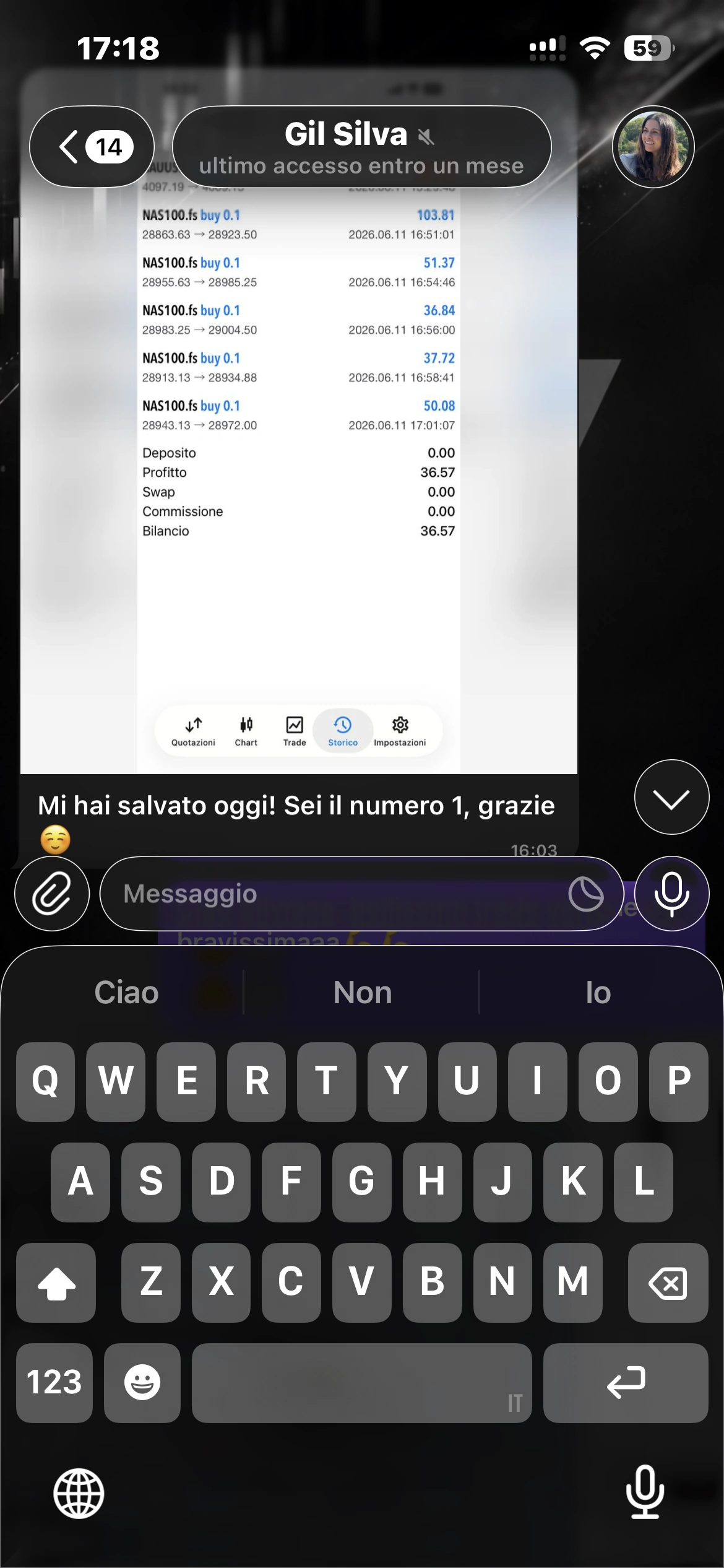 Testimonianza AlphaFX, schermata 7 di 12